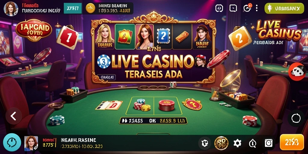Gameplay Live Casino 2757 dengan dealer langsung yang interaktif.
