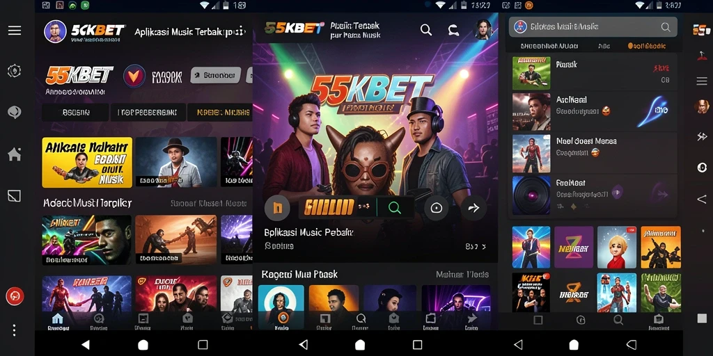 Tampilan menarik dari aplikasi 55KBET saat memutar musik.