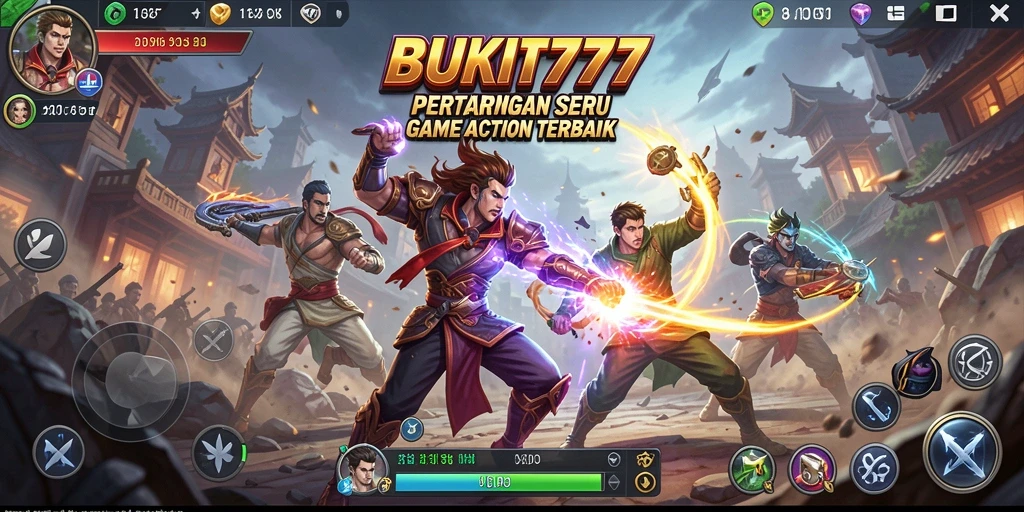 Screenshot menampilkan aksi seru gameplay BUKIT777 dalam pertempuran.