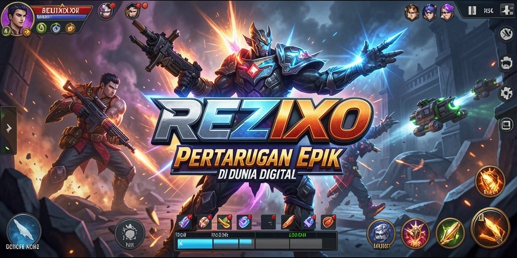 Tampilan gameplay menarik dari pertarungan seru di REZIXO.