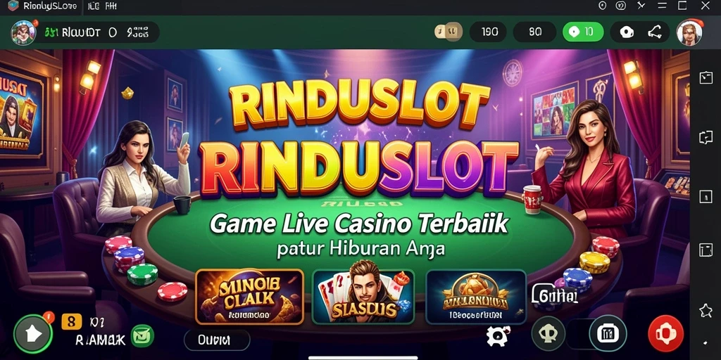 Screenshot gameplay RINDUSLOT menampilkan dealer langsung dan permainan yang menarik.