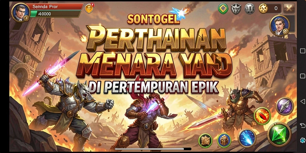 Tangkapan layar menampilkan aksi seru dalam game Tower Defense.