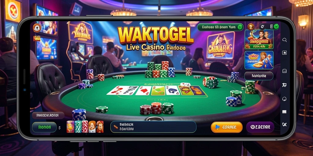 Tampilan gameplay WAKTOGEL saat bermain dengan dealer langsung.